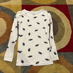 Polo Ralph Lauren Polo Bear Print Pajama Long Sleeve T Shirt Kids Girls Size 14